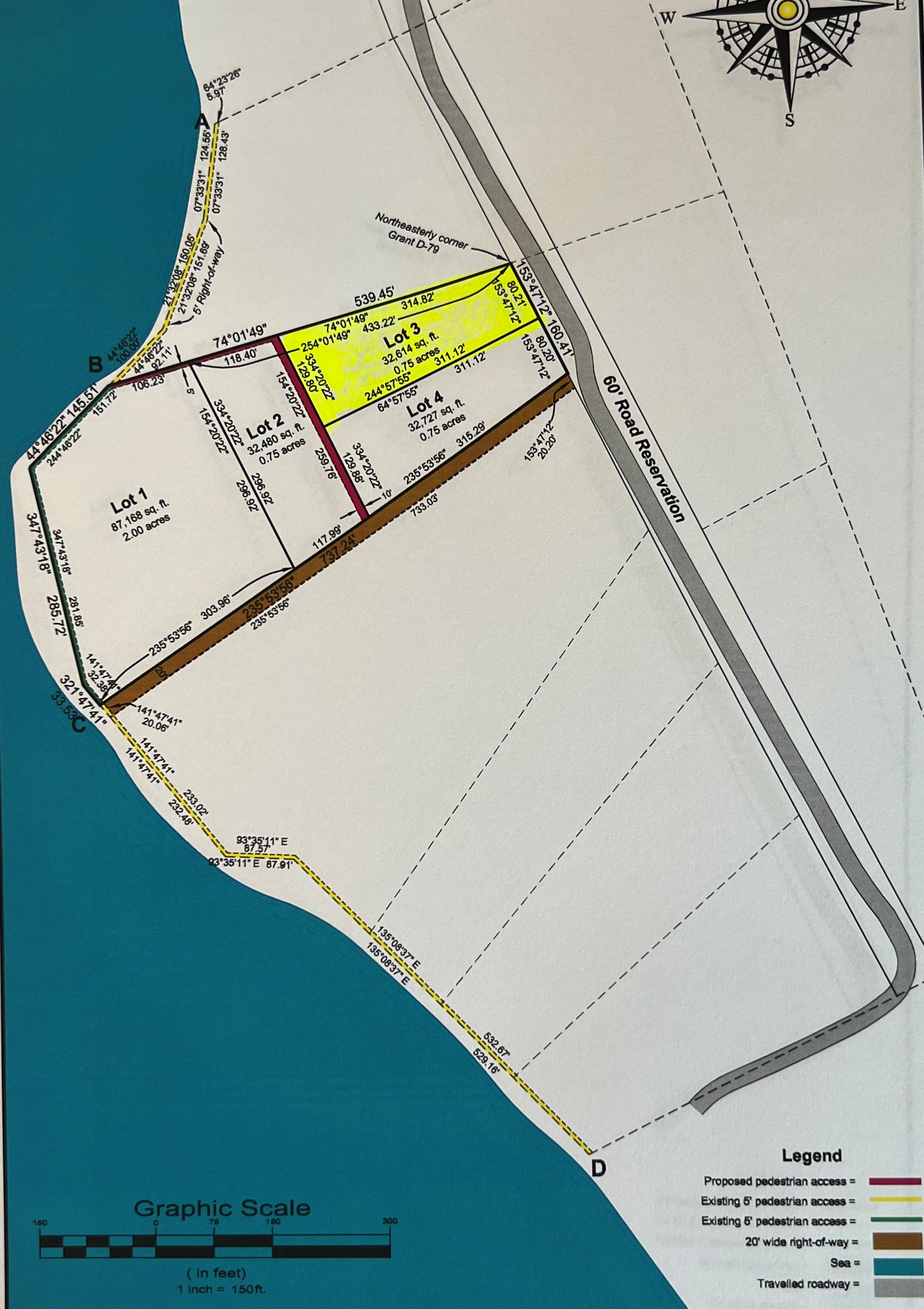 Lot 3 Highlighted Survey Drawing